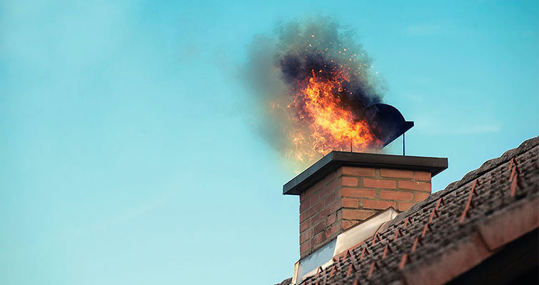 Chimney fire signs