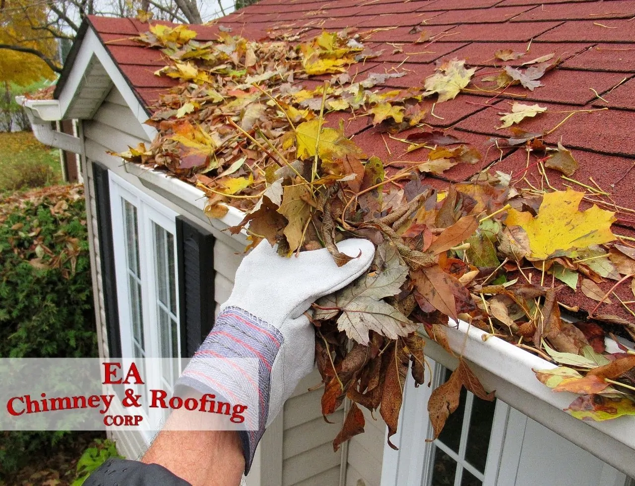 Bronx home gutter cleaning in progres